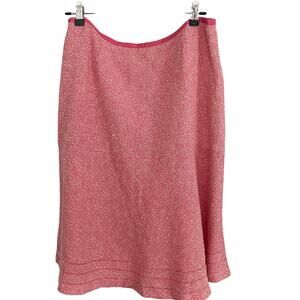 ANN TAYLOR Women's Fit and Flare Wool Blend Pink Skirt Size 14